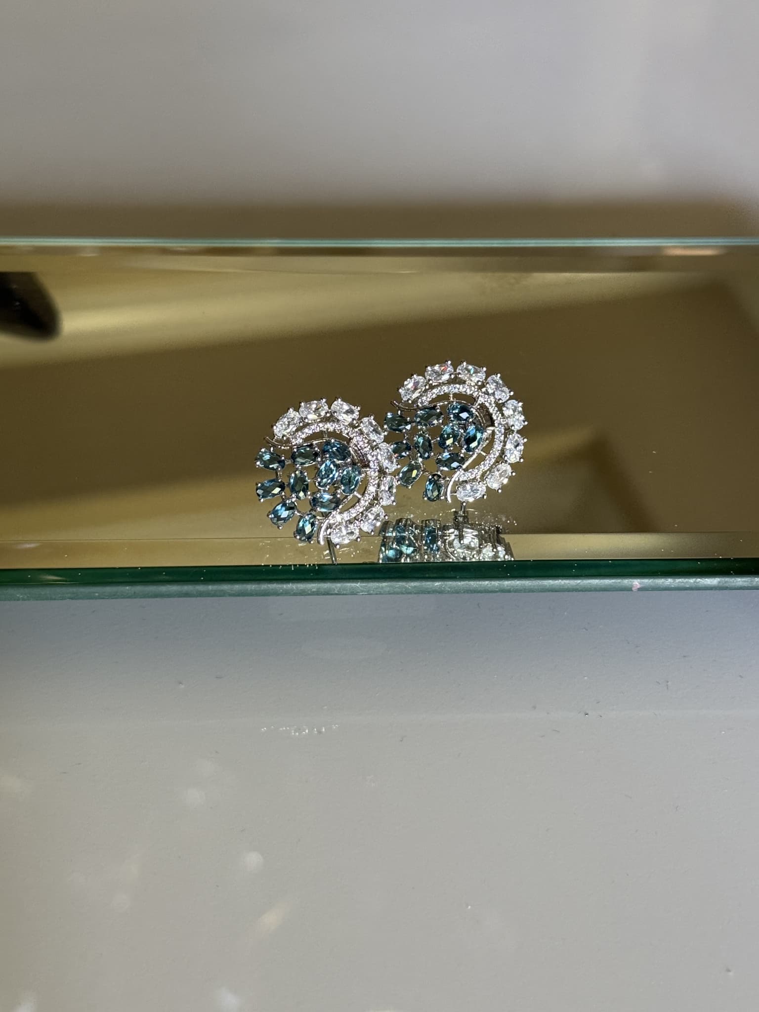 Blue Topaz Halo Cluster Stud Earrings