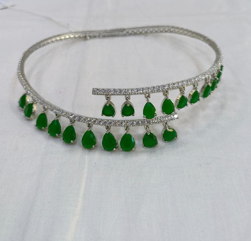 Emerald and CZ Necklace