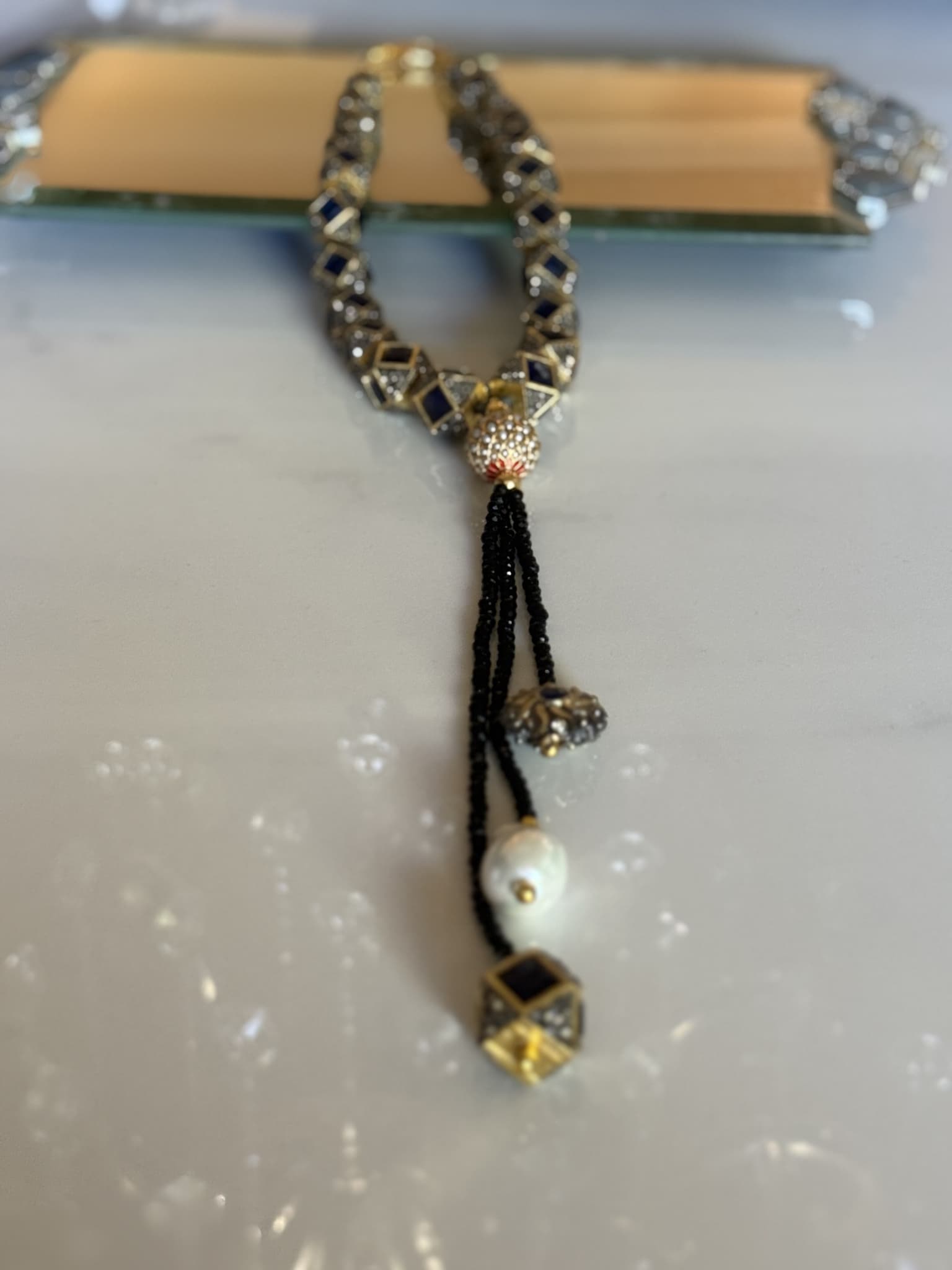 Black Tassel Pendant Necklace