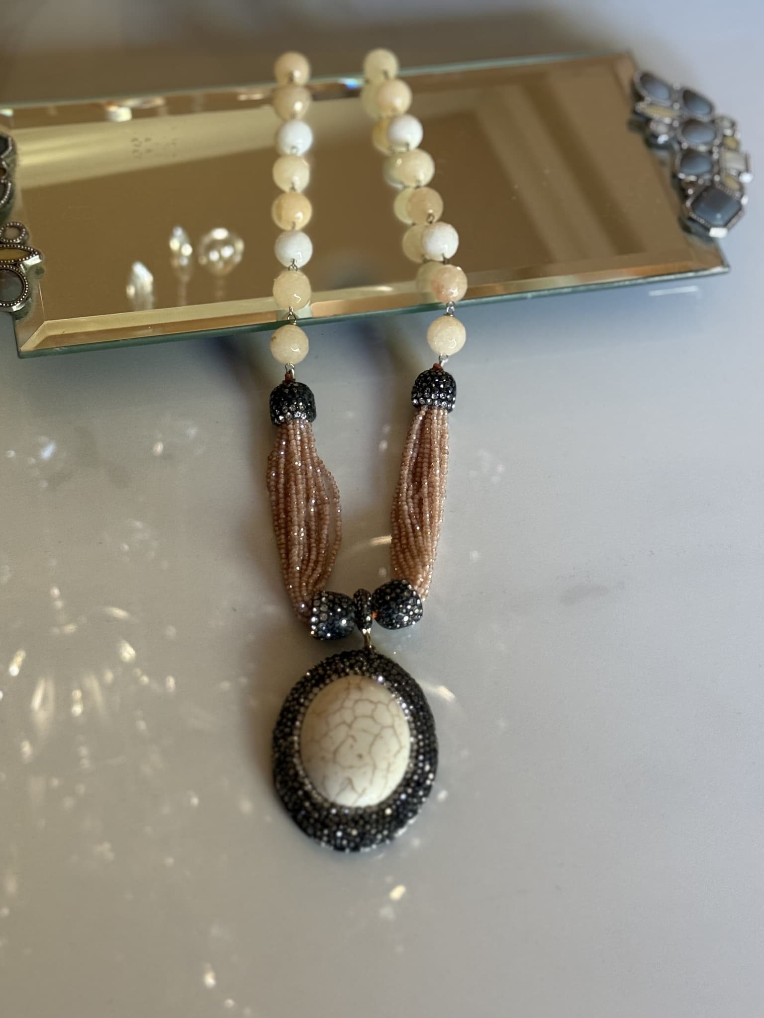 Black Tassel Pendant Necklace