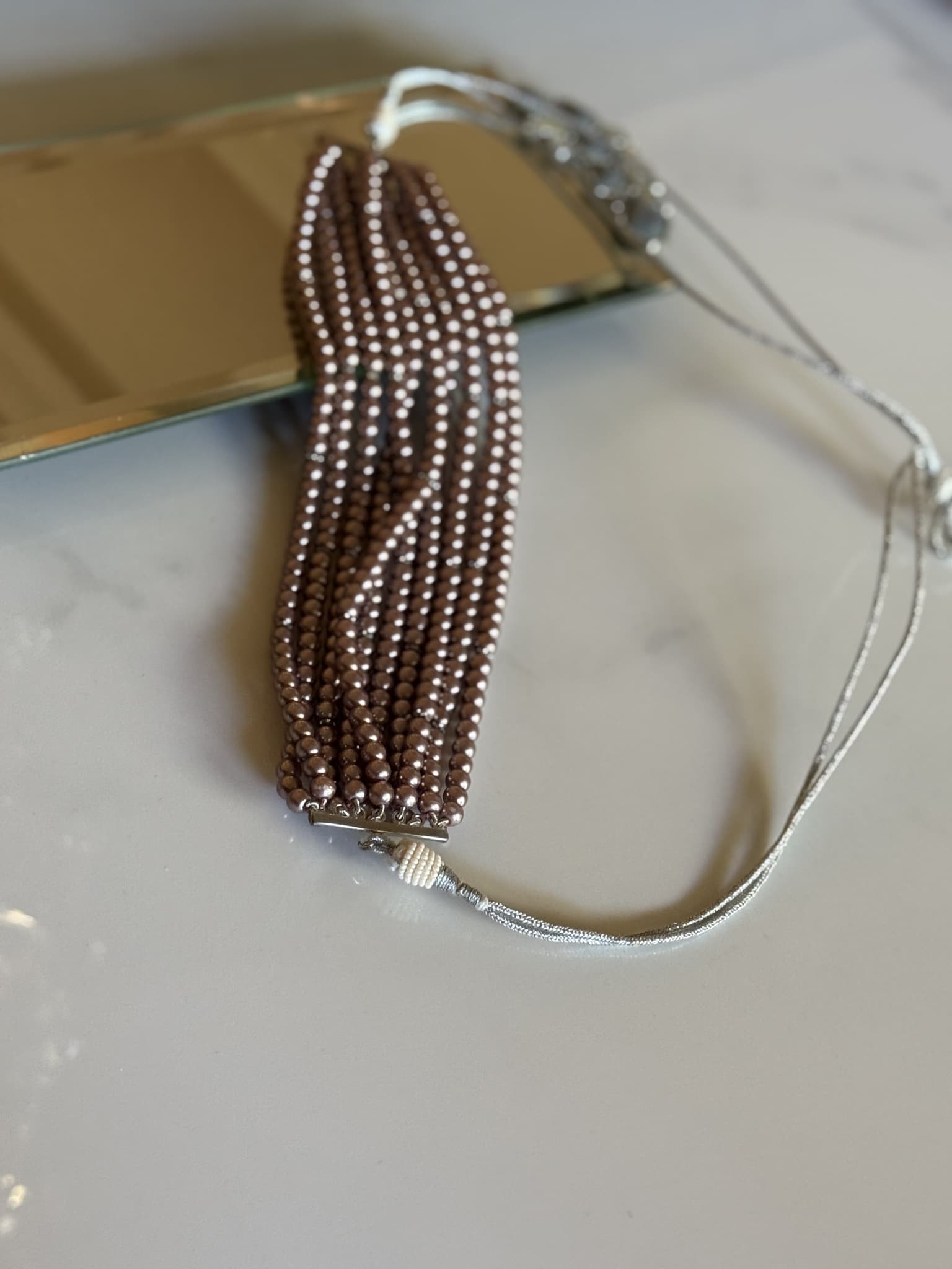 Chocolate Pearl Multi-Strand Necklace