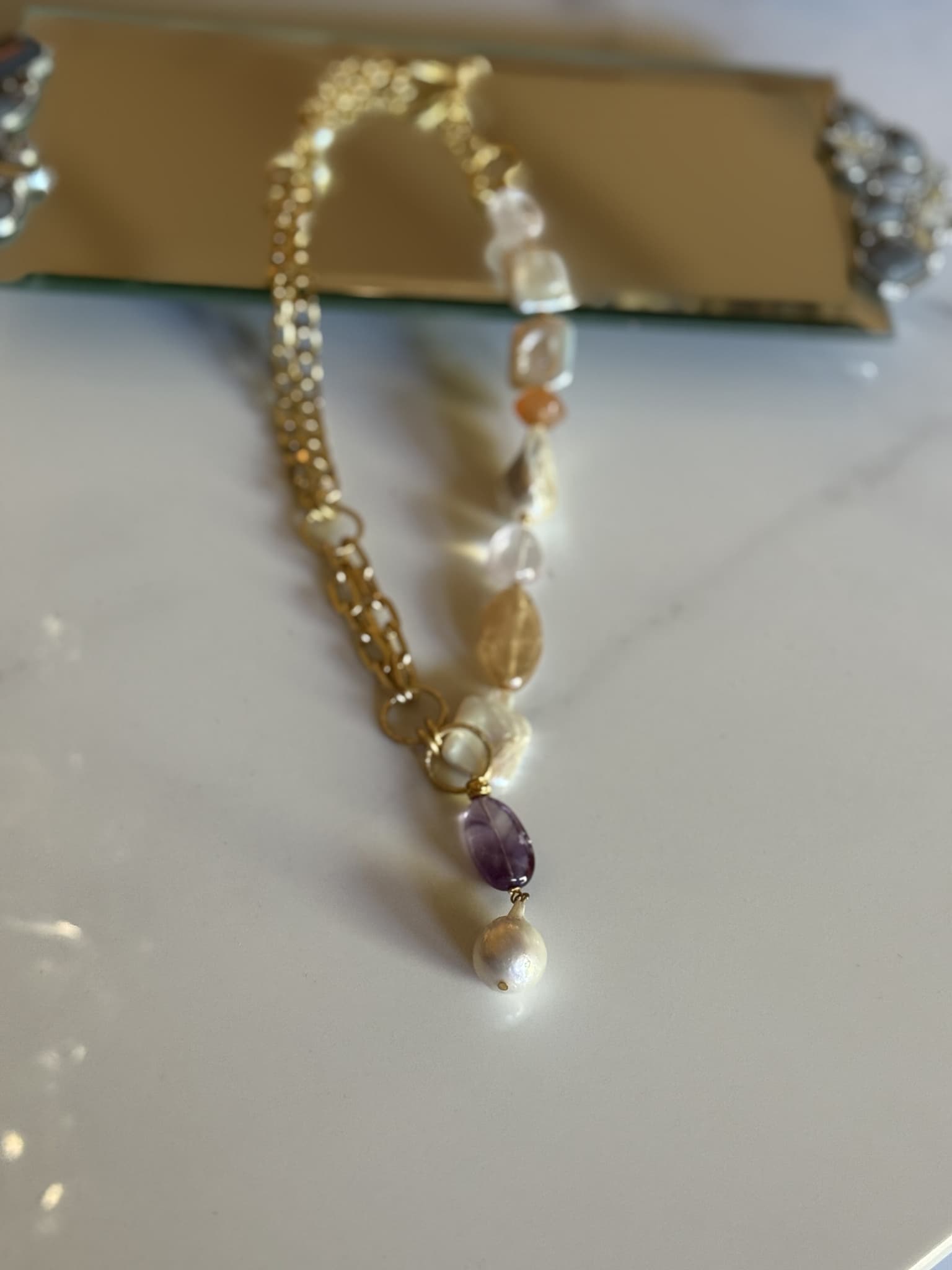 Pearl Medallion Tassel Necklace