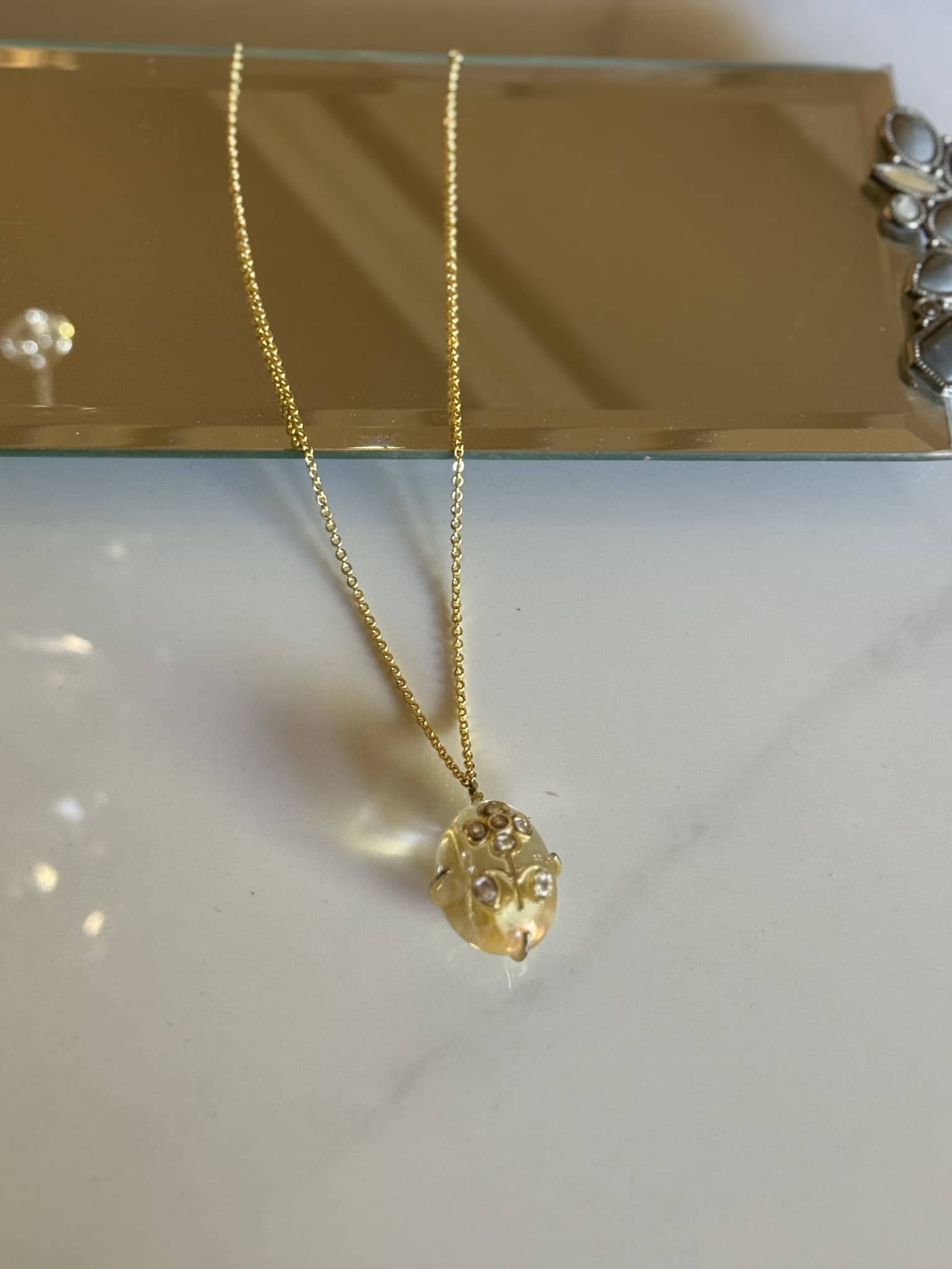 Polki Floral Motif Pendant Necklace