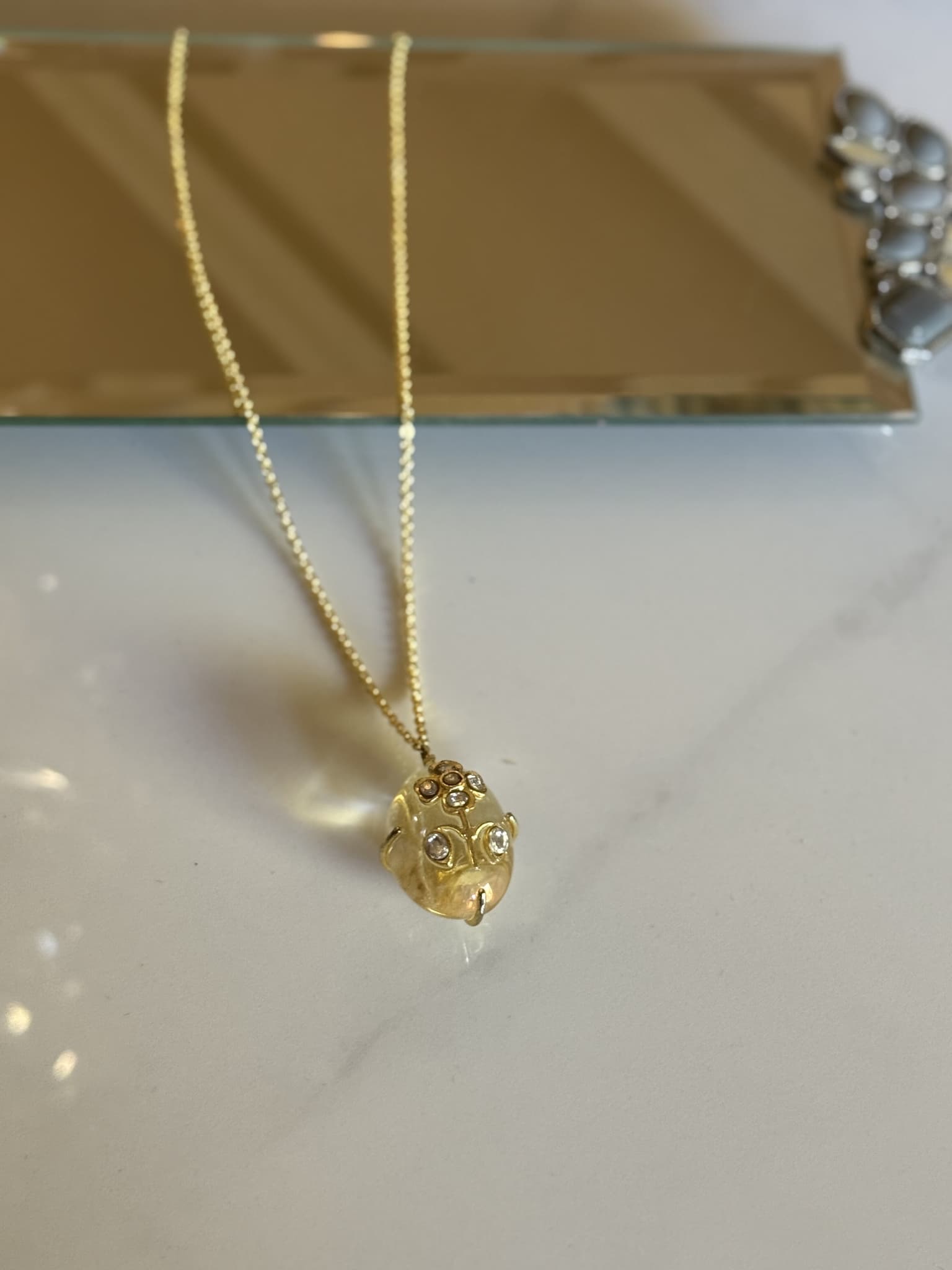 Polki Floral Motif Pendant Necklace