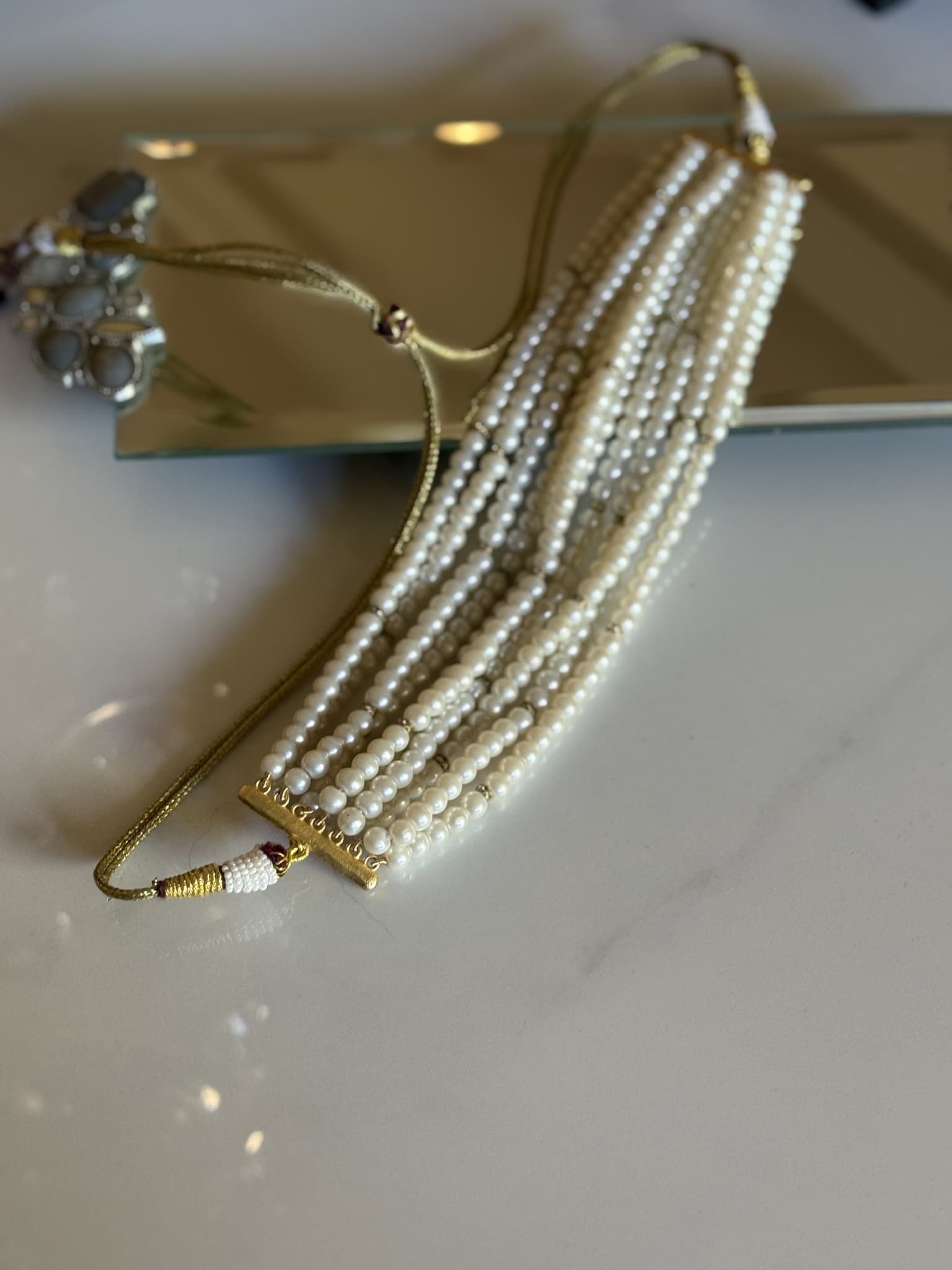 Multi-Strand White Pearl Necklace