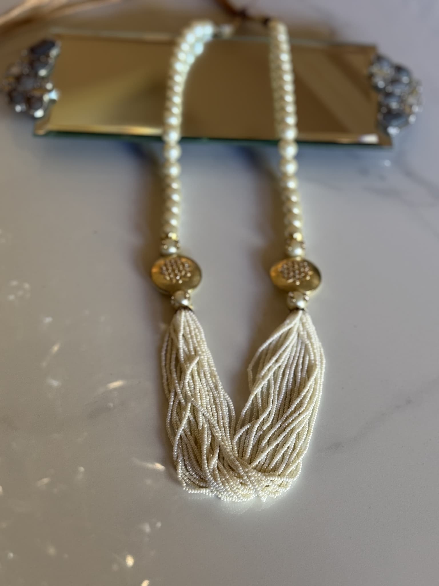 Silver Pearl Strand Necklace