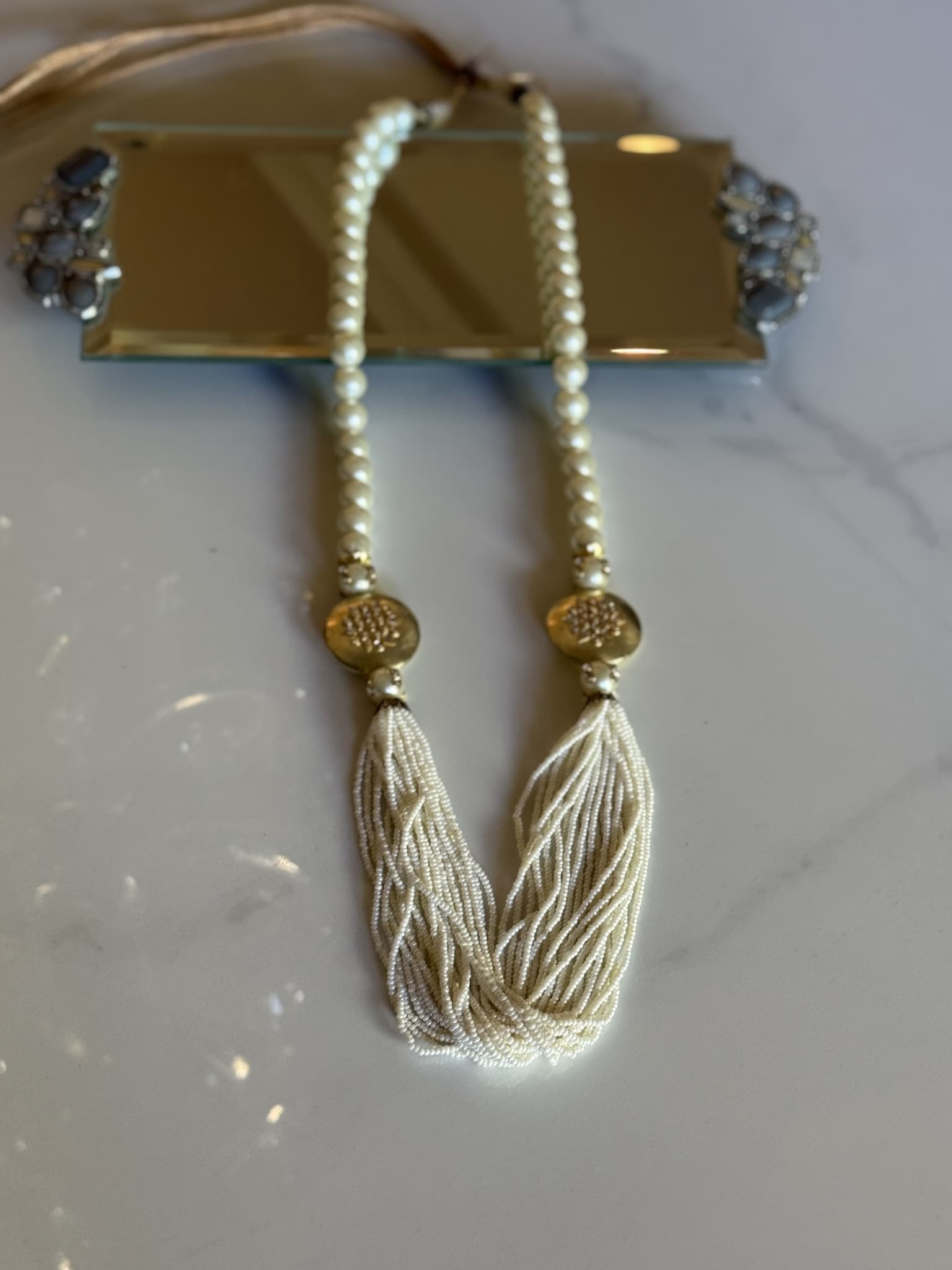 Silver Pearl Strand Necklace