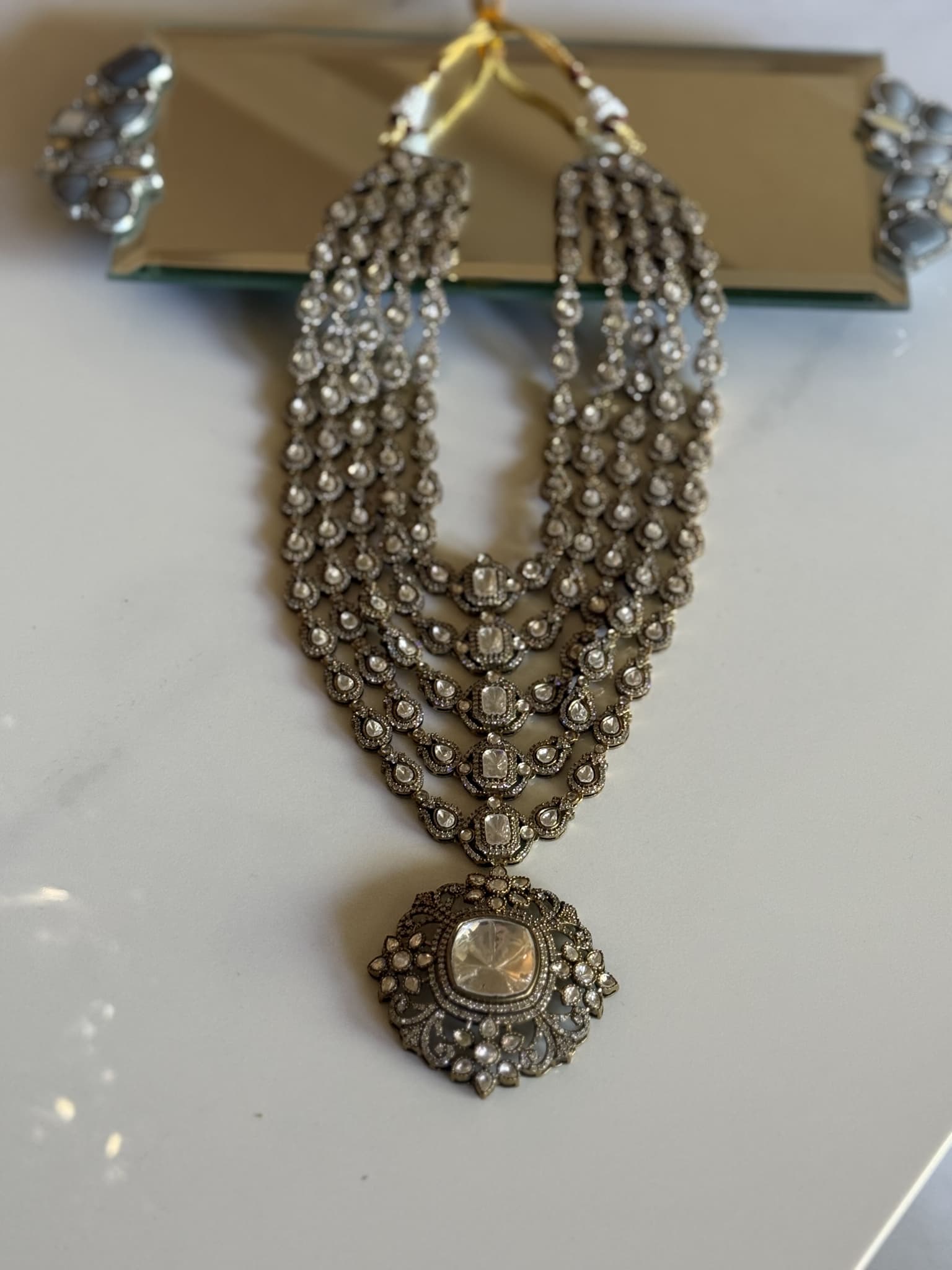 Emerald and Pearl Polki Necklace
