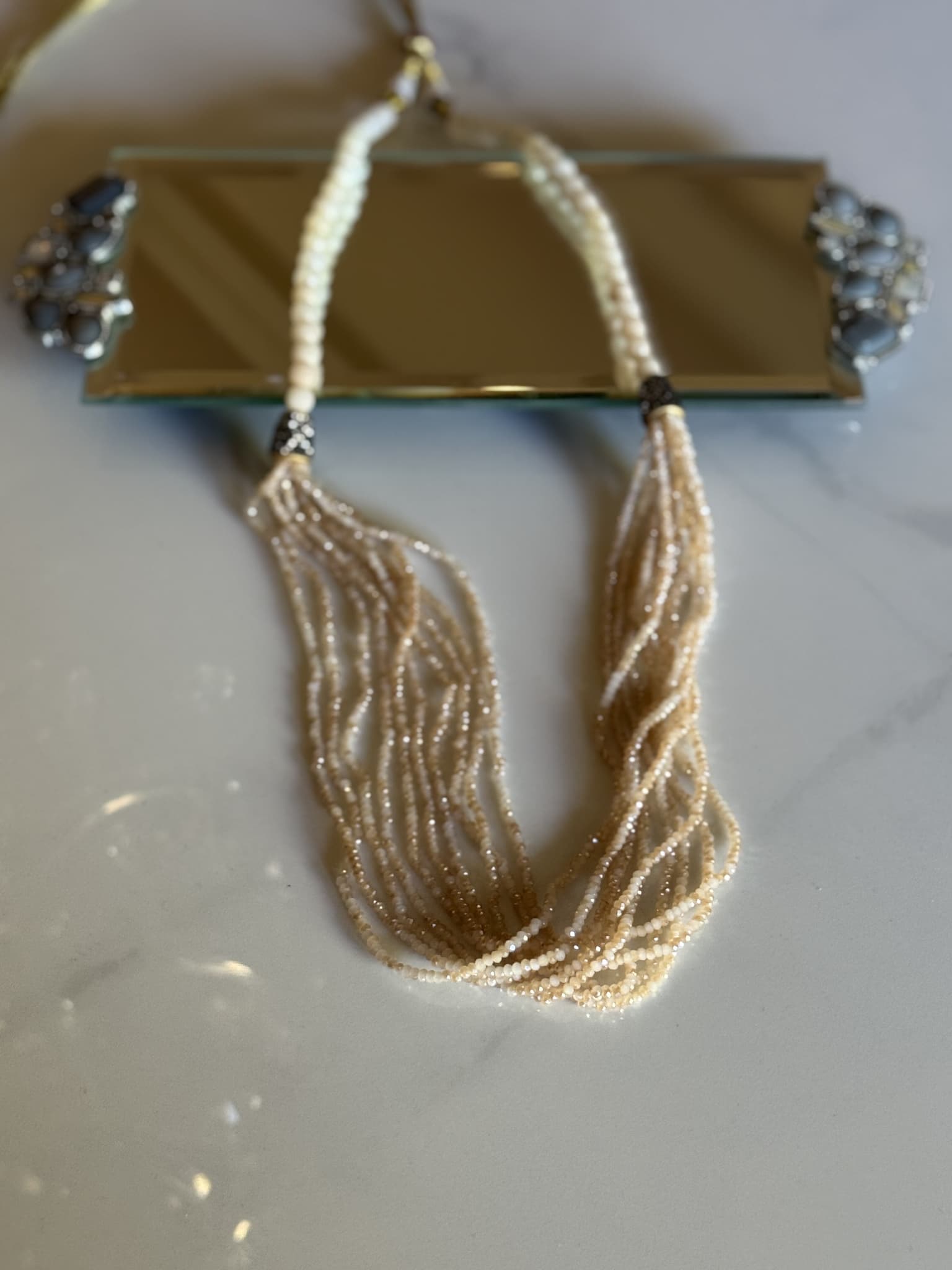 Multistrand Champagne Pearl Necklace