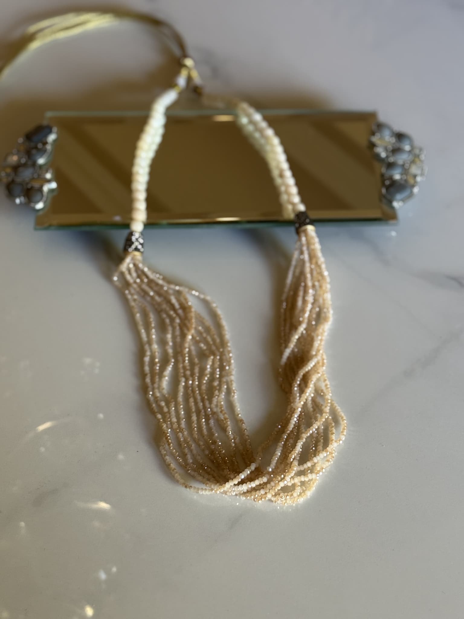 Multistrand Champagne Pearl Necklace