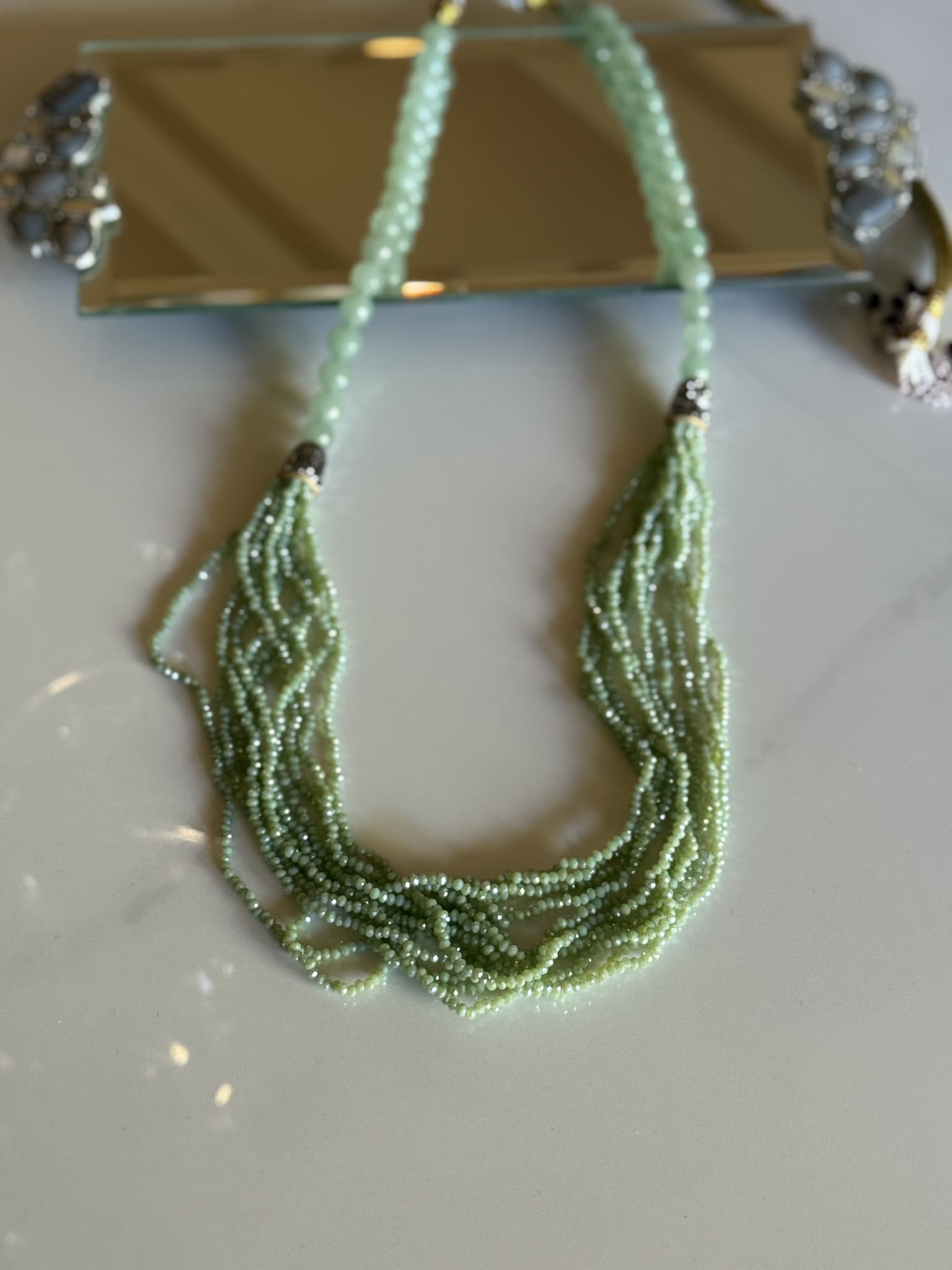 Mint Green Spinel Layered Necklace