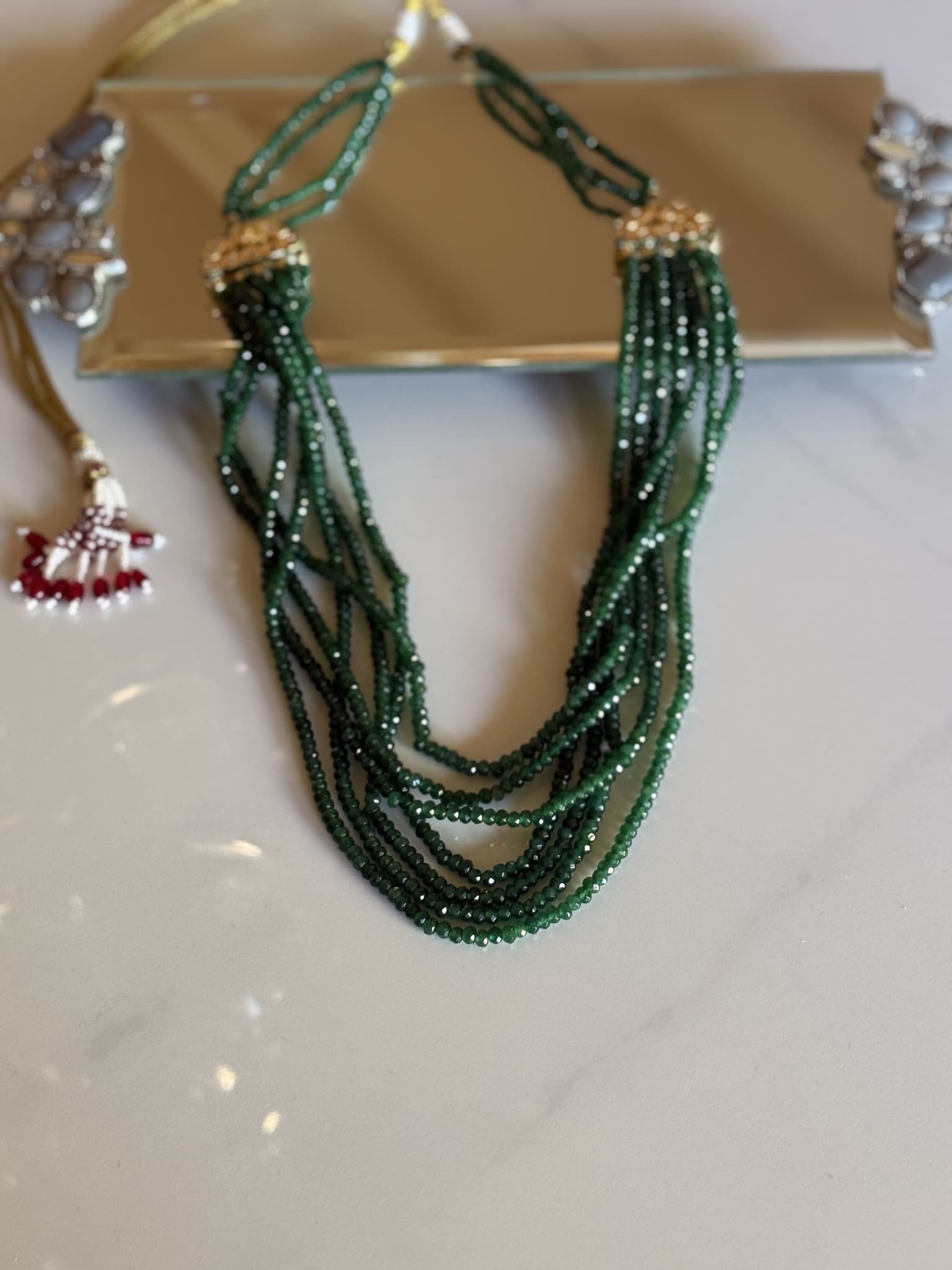 Emerald Green Spinel Strand Necklace