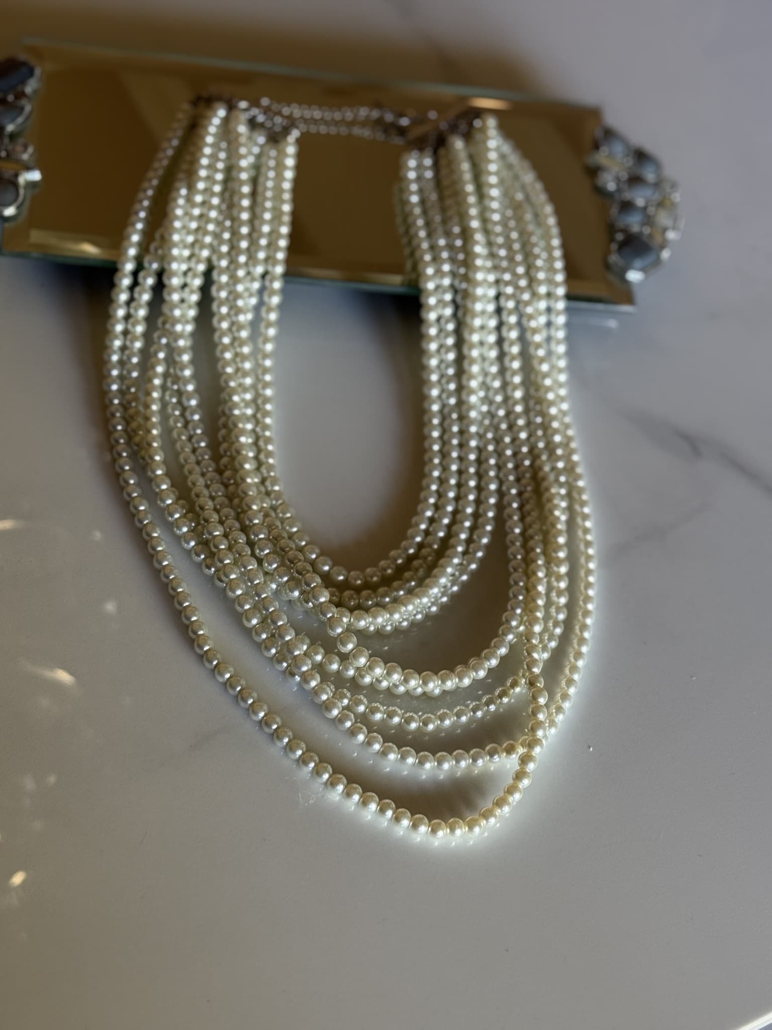Graduated Multi-Strand Pearl Necklace