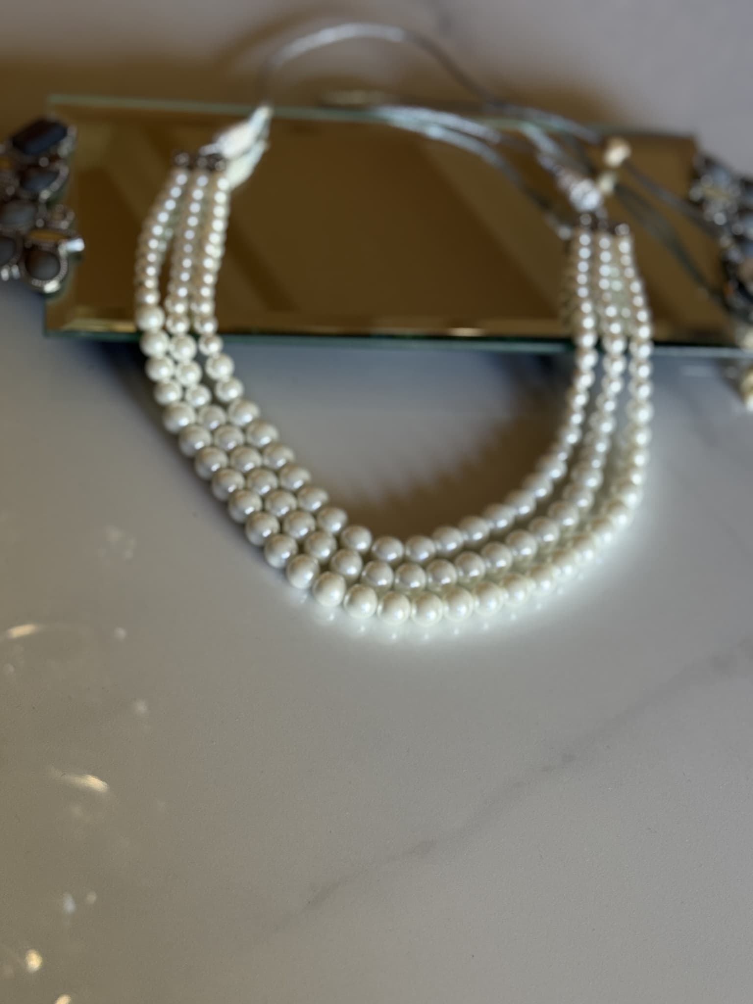 Graduated Multi-Strand Pearl Necklace
