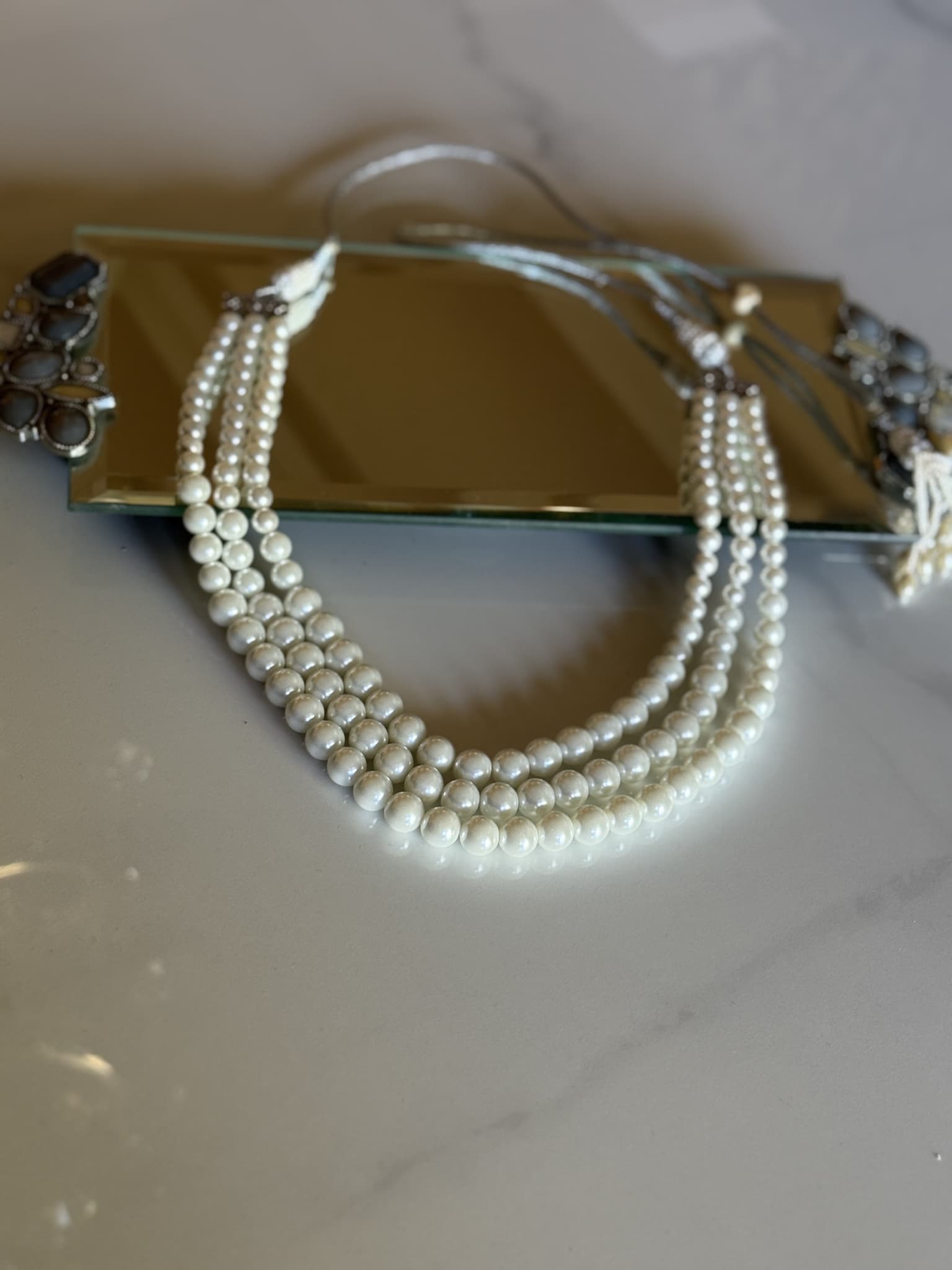 Graduated Multi-Strand Pearl Necklace