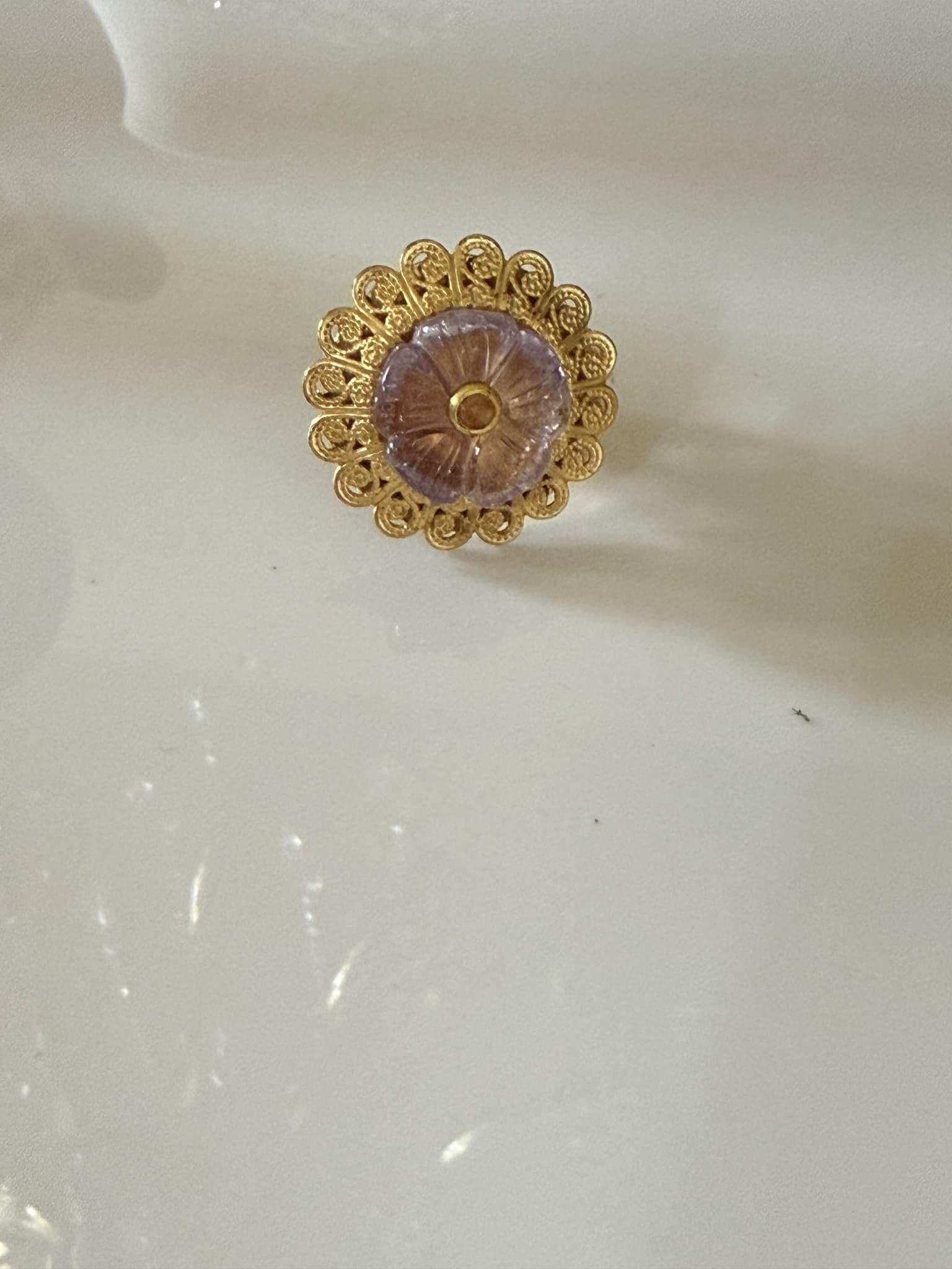 Lavender Sunburst Ring