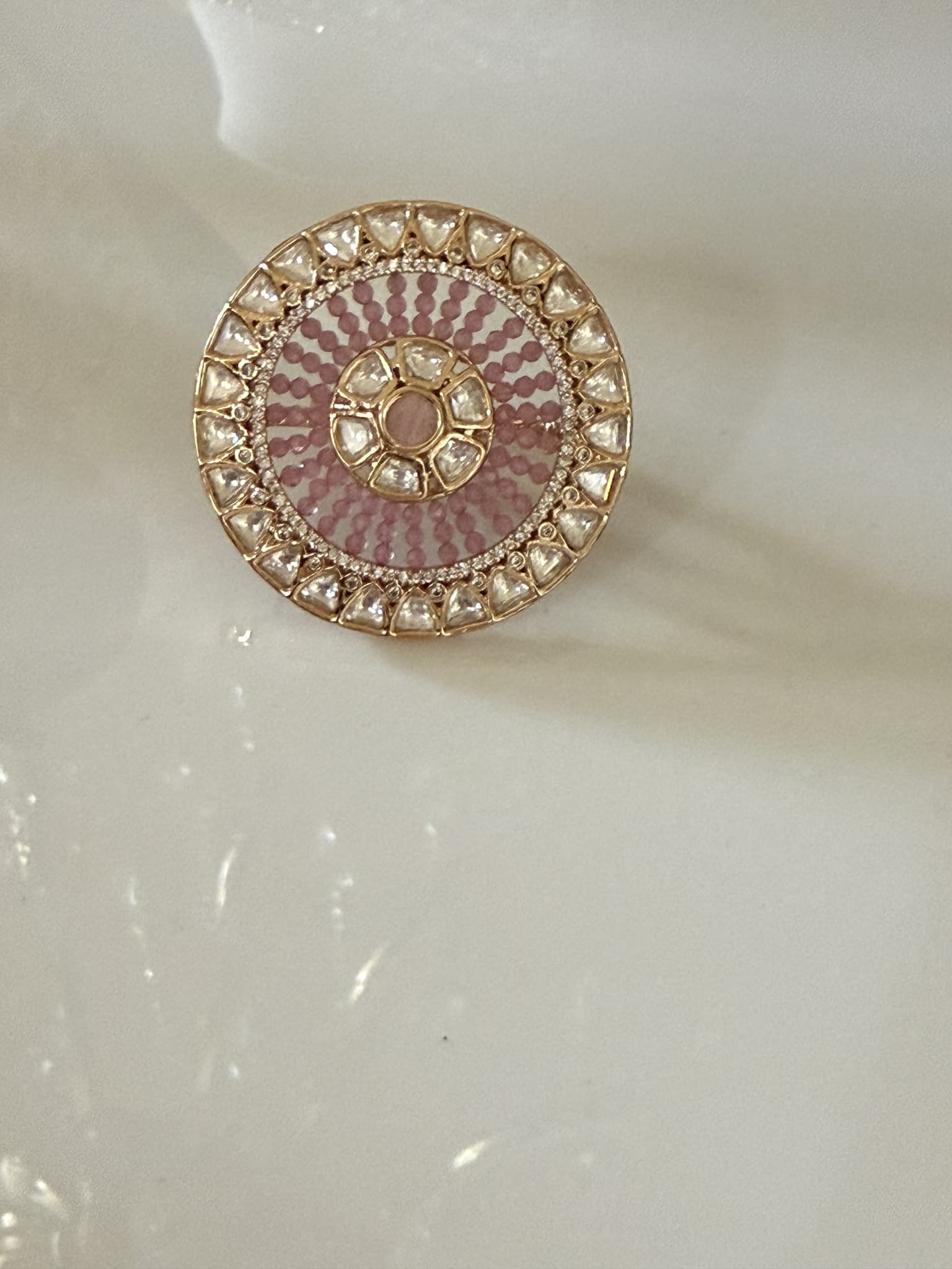Pearl Sunburst Dome Ring