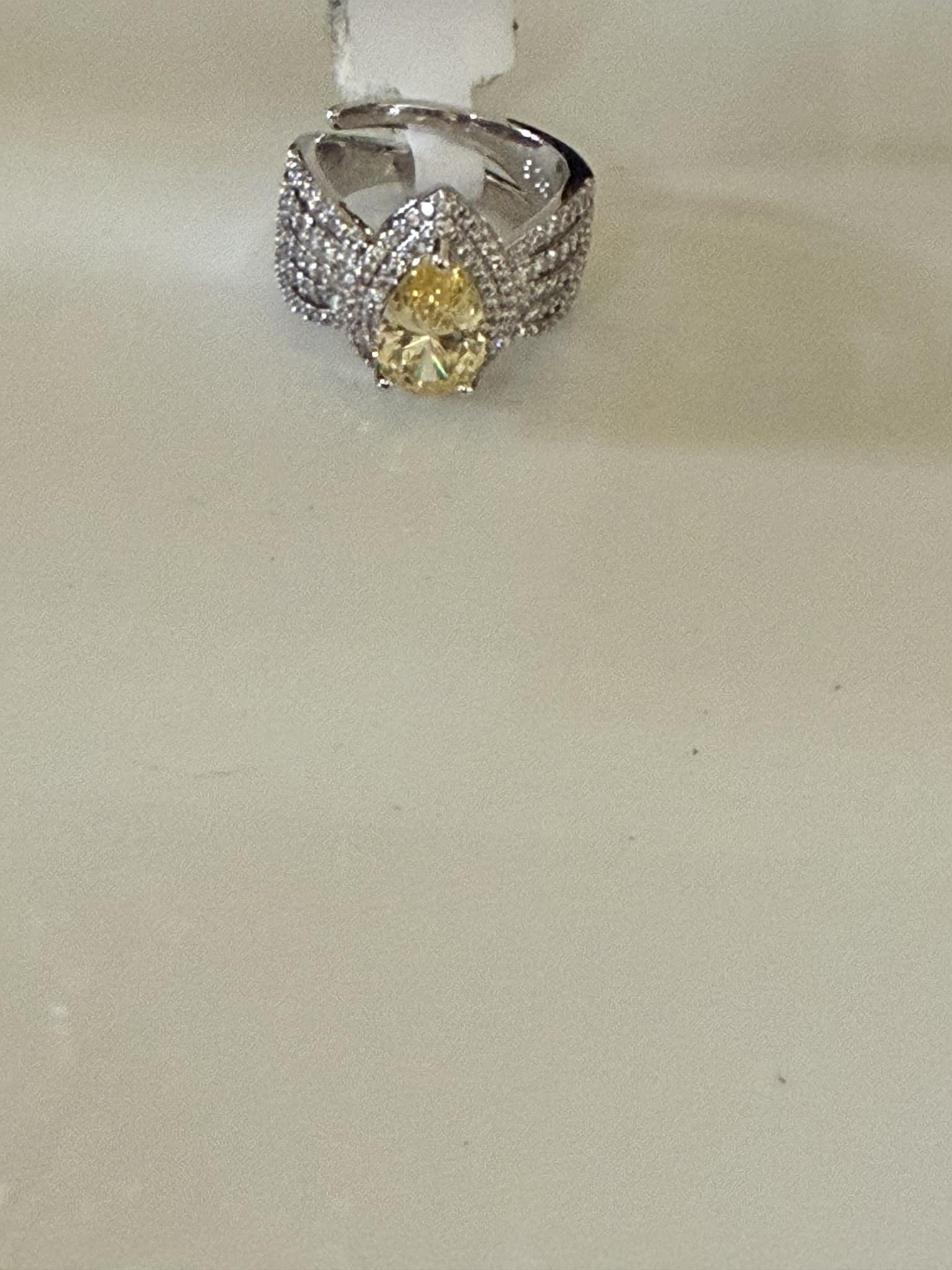 Yellow Pear Diamond Halo Ring