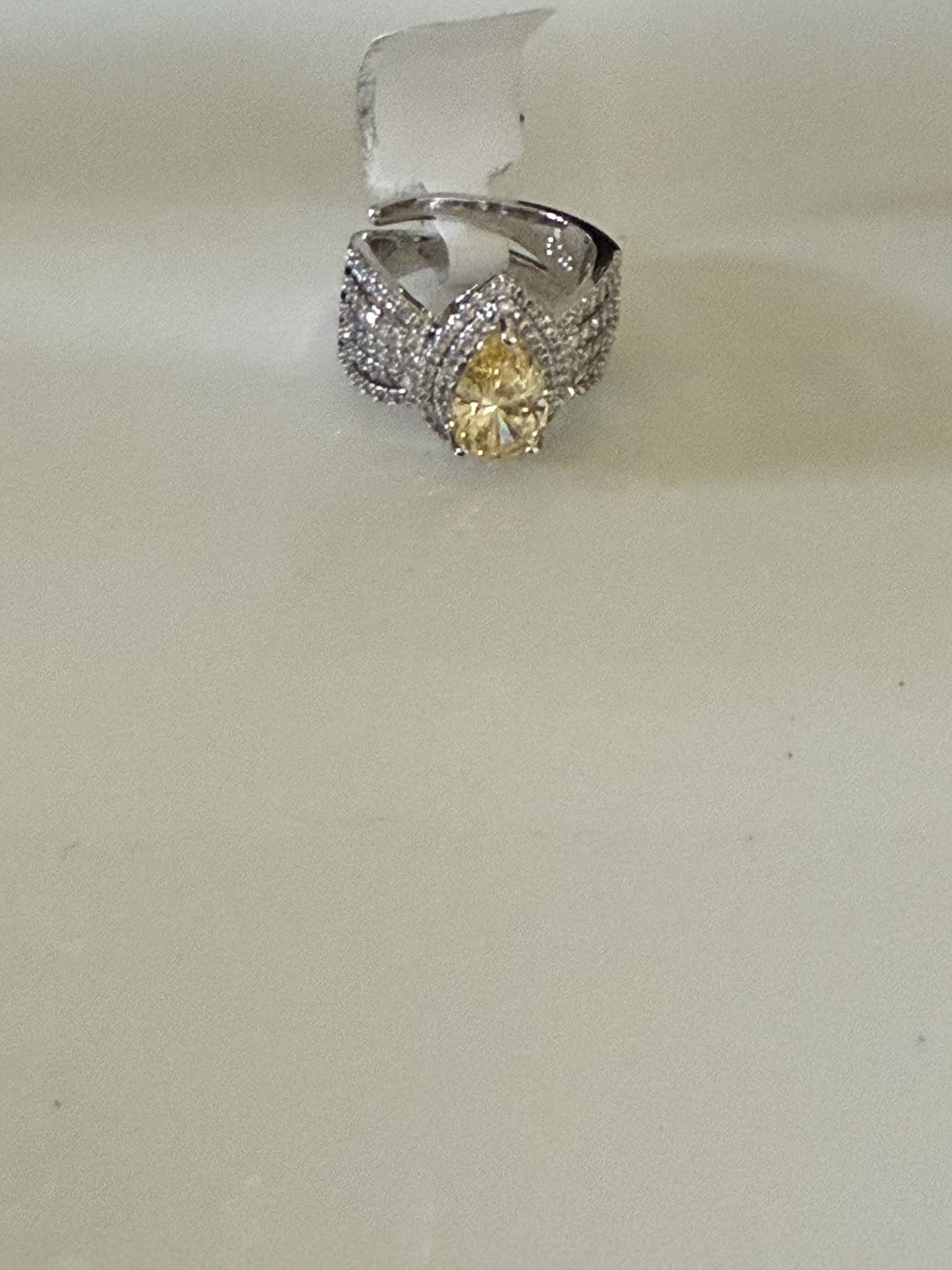 Yellow Pear Diamond Halo Ring