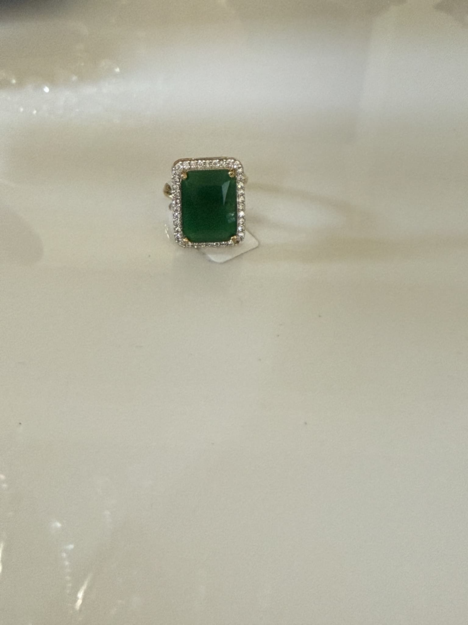 Emerald Cushion Halo Ring