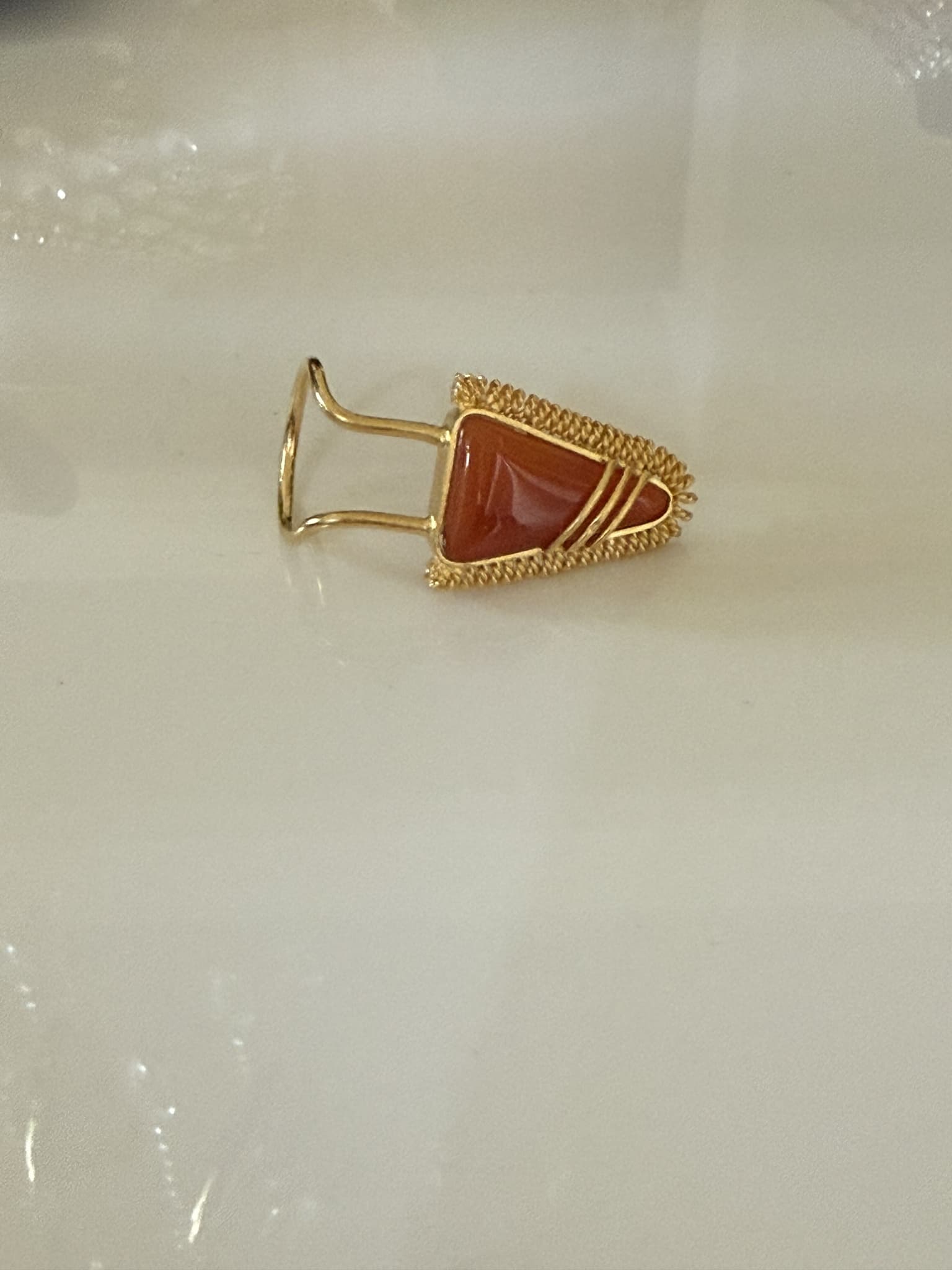 Carnelian Wrapped Wire Ring