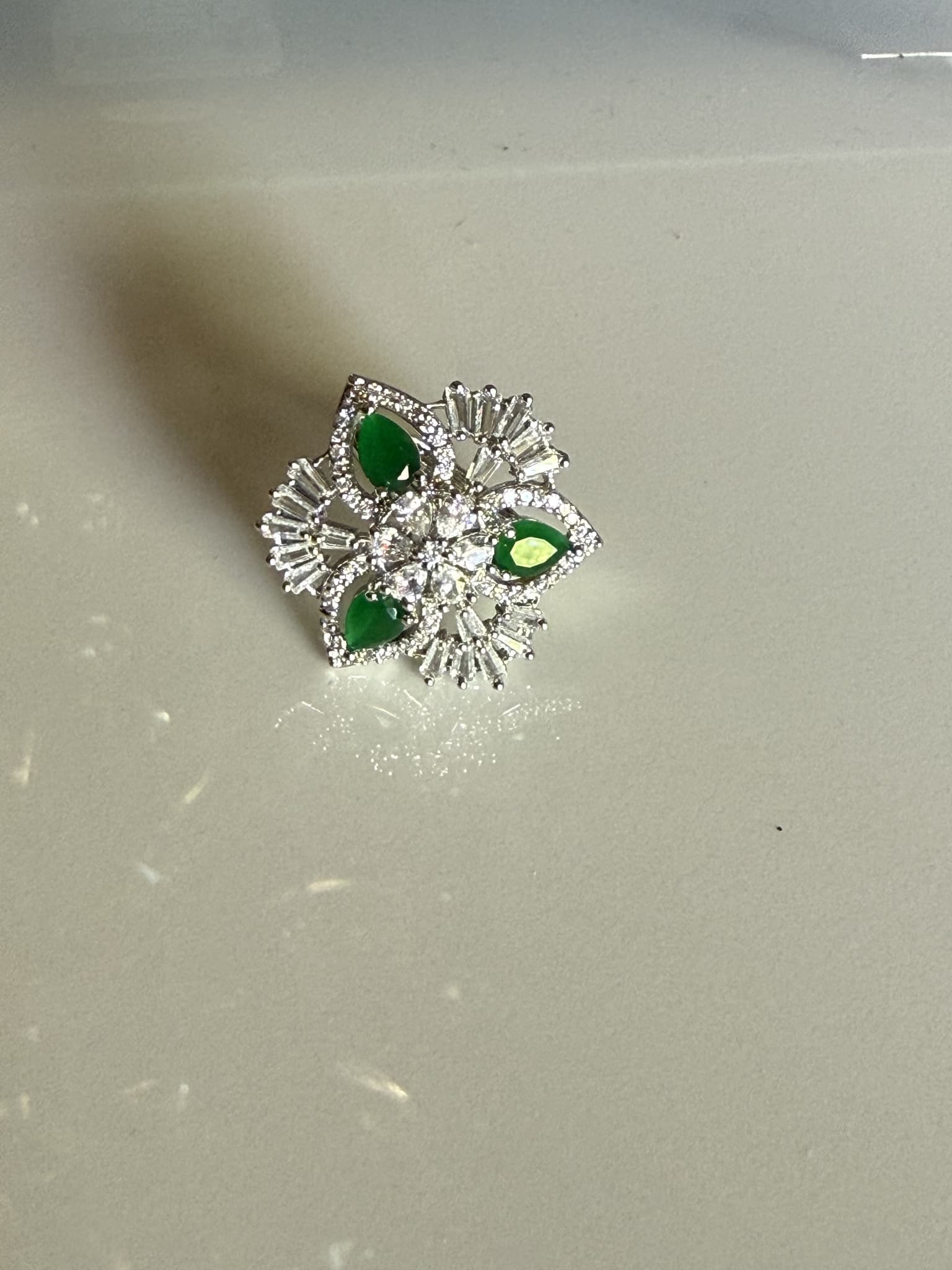 Emerald Fan Cluster Ring