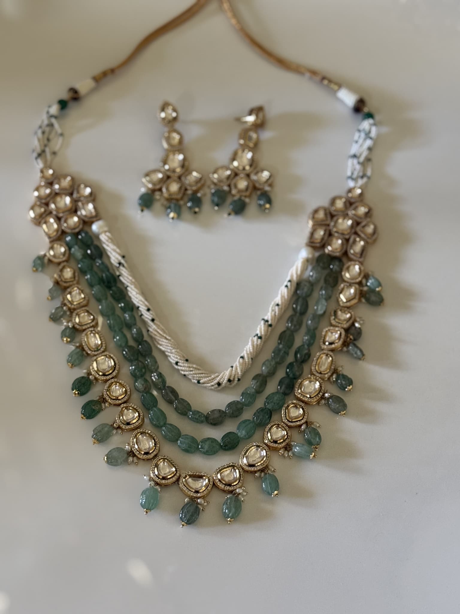 Antique Pearl Floral Pendant Set