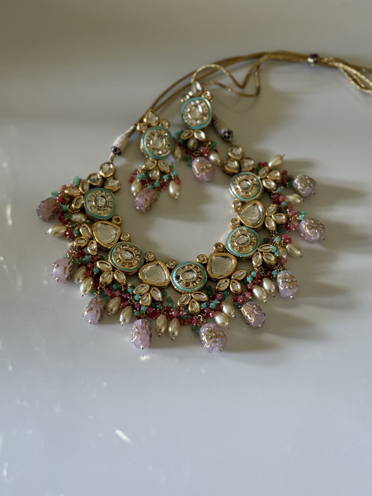 Pastel Kundan Multicolor Pendant Set