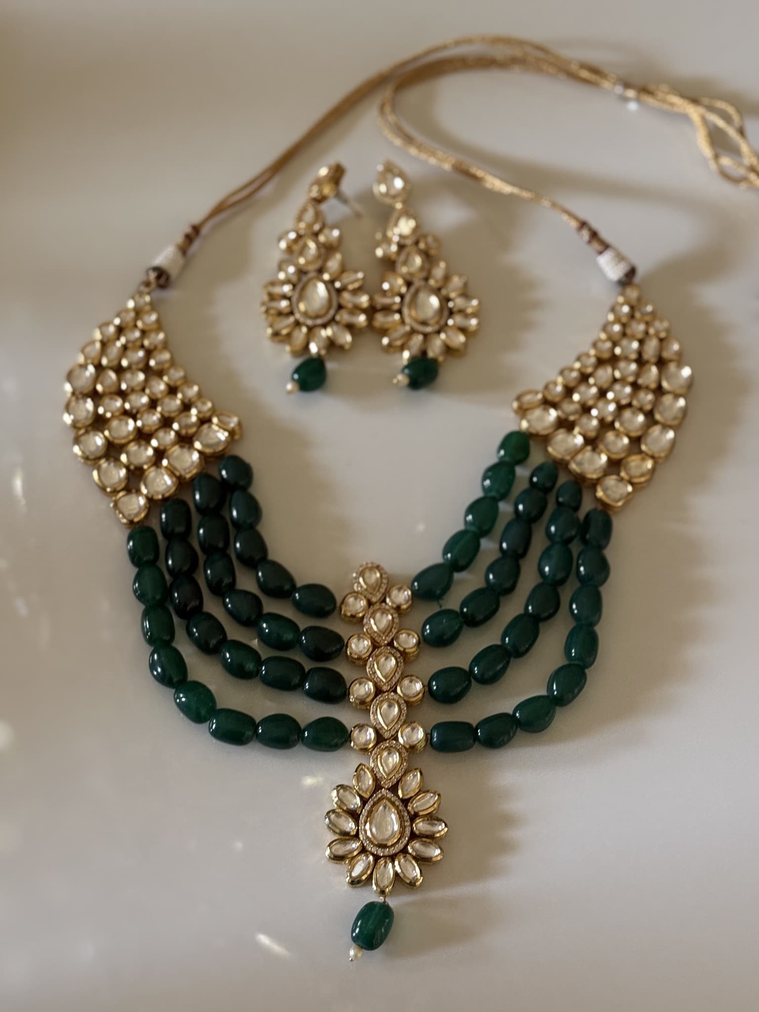 Kundan Emerald Multi-Strand Set
