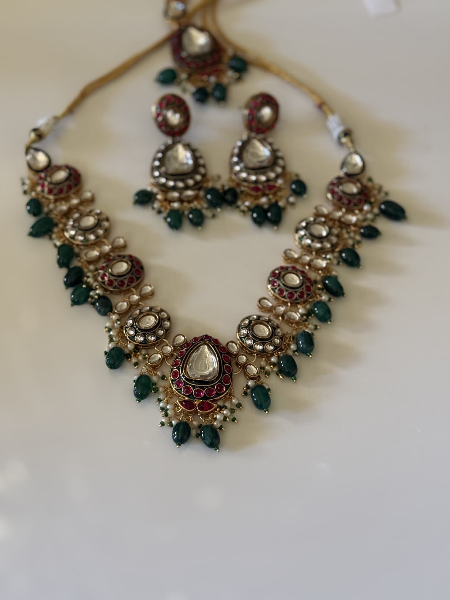 Ruby and Emerald Polki Festive Set