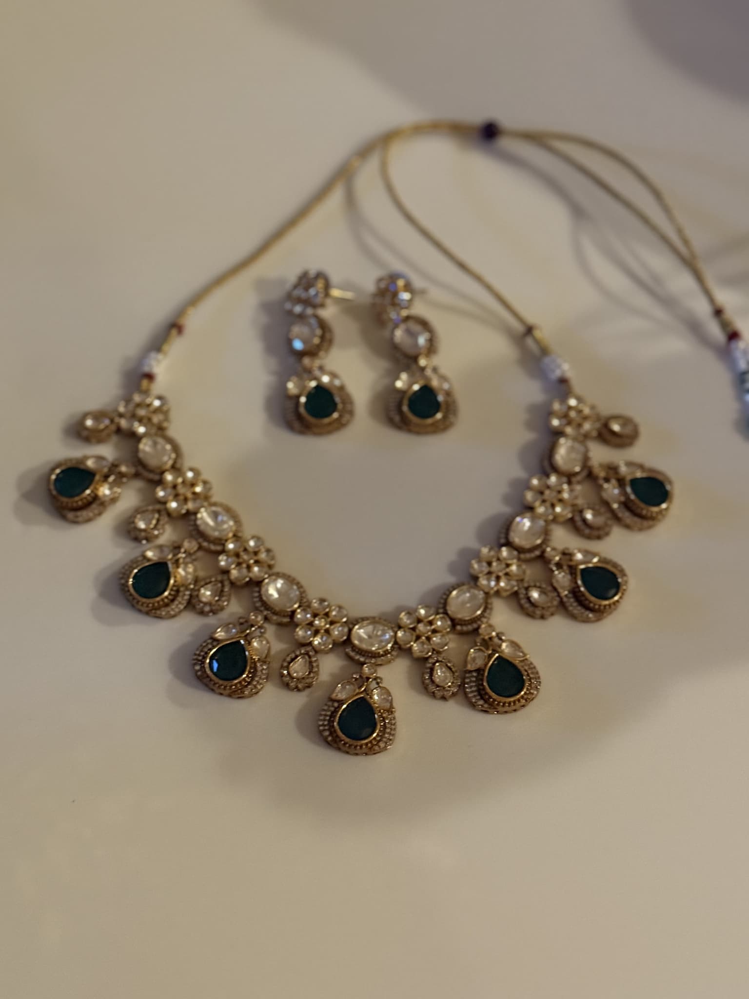 polki-green-tear-drop-set