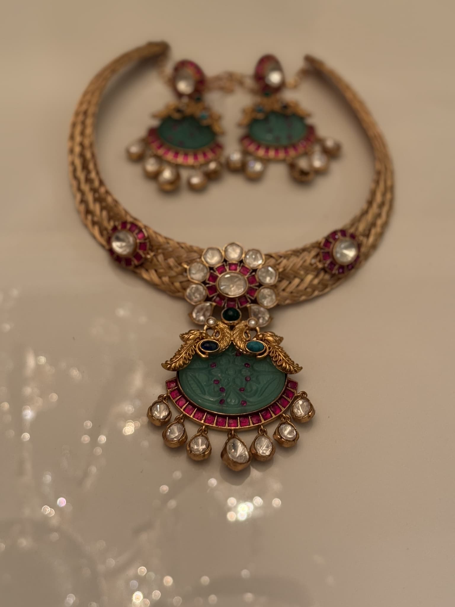 Meenakari Embossed Necklace Set