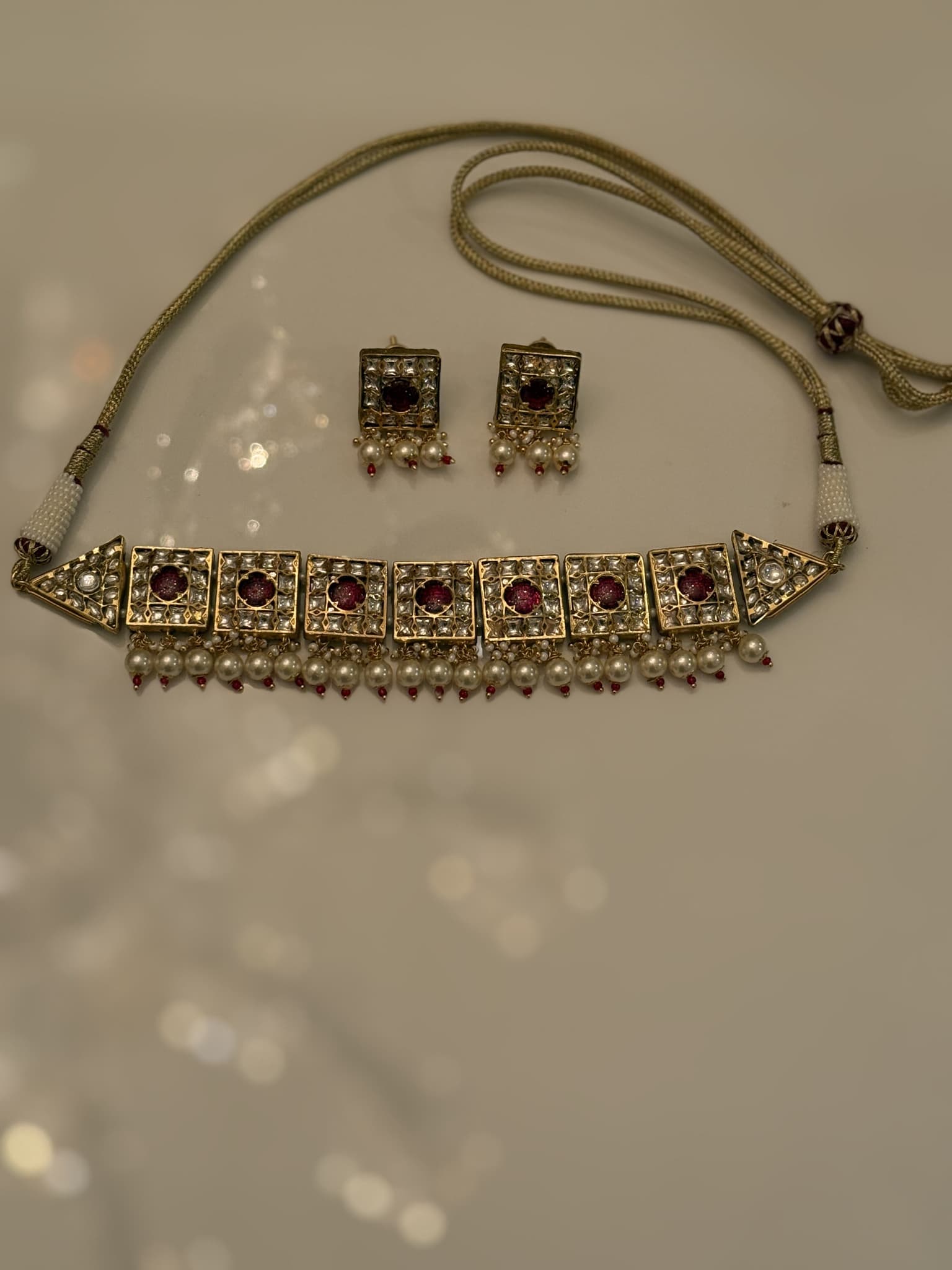 Ruby Polki Kundan Gemstone Set