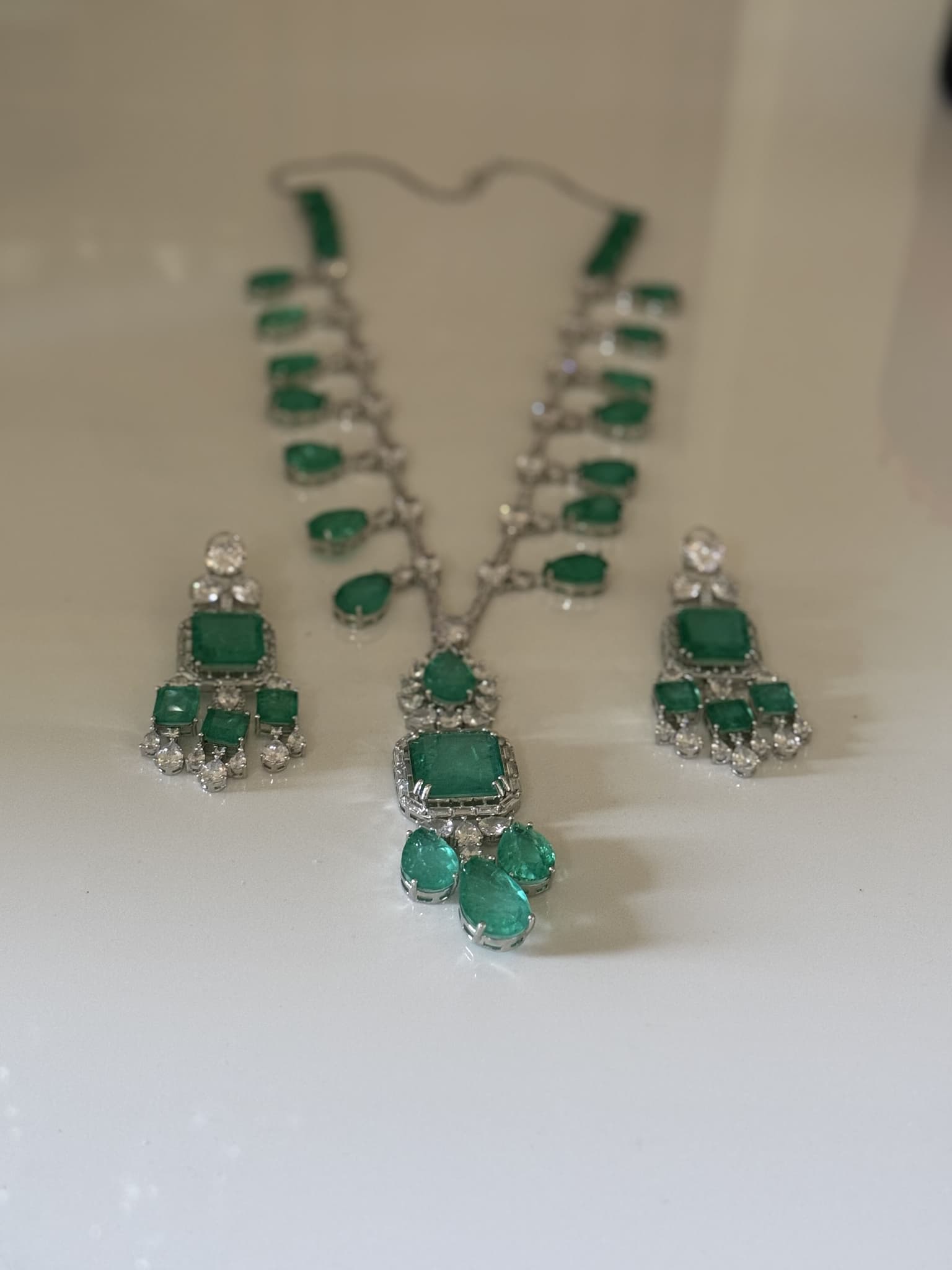 Vintage Emerald Necklace Set