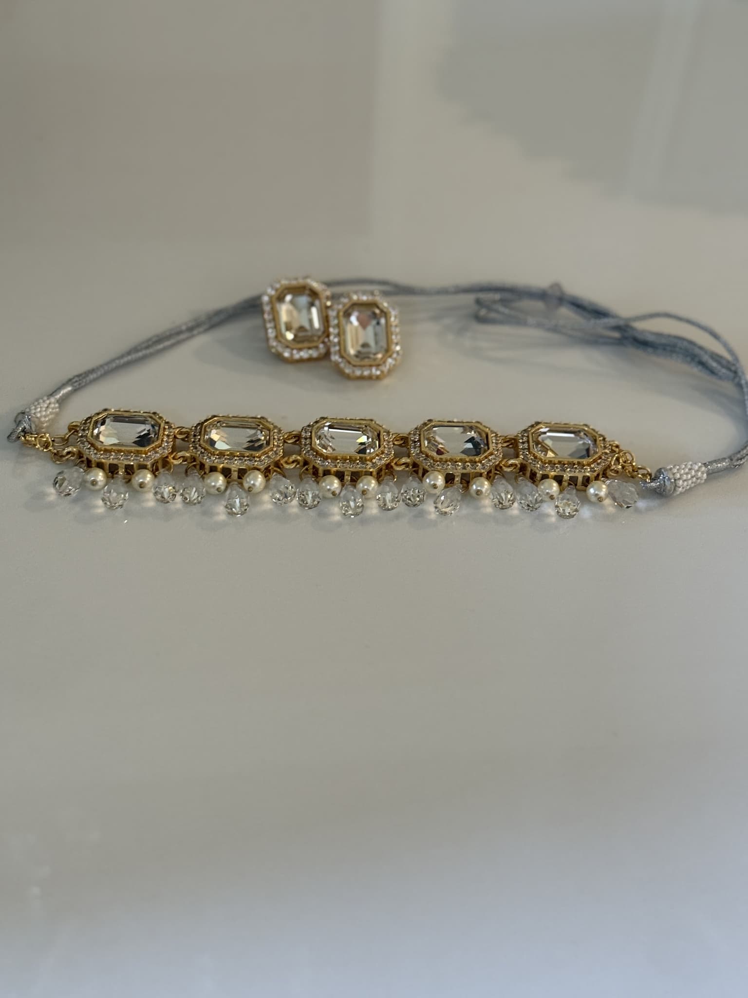 Vintage Crystal Pearl Fringe Set