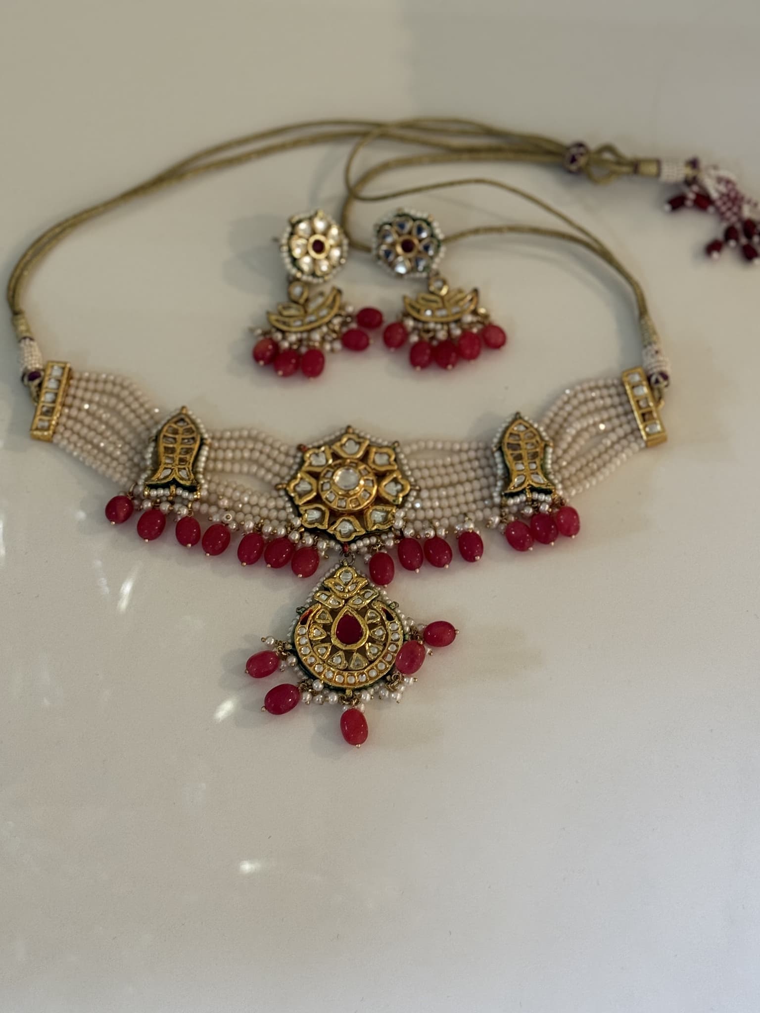 Ruby Pearl Choker Set