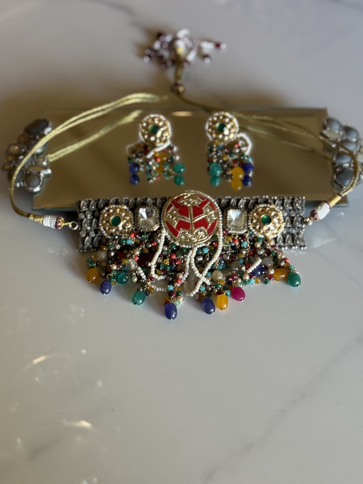 Multistone Beaded Choker Set