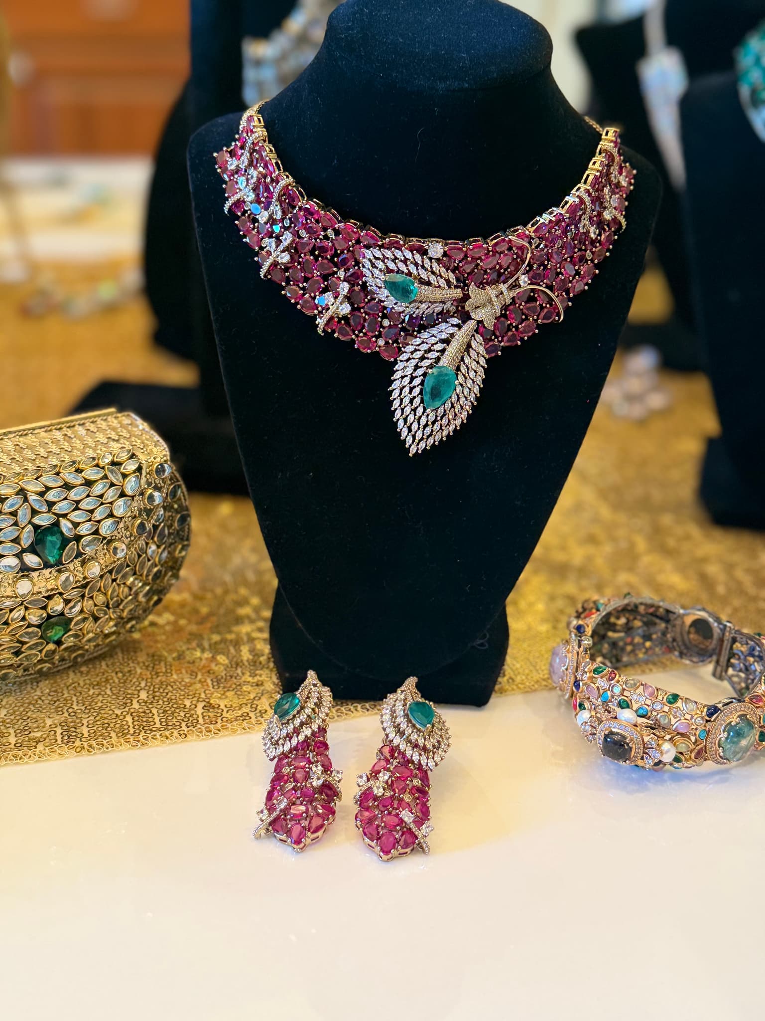 Ruby Emerald Royal Jewelry Set