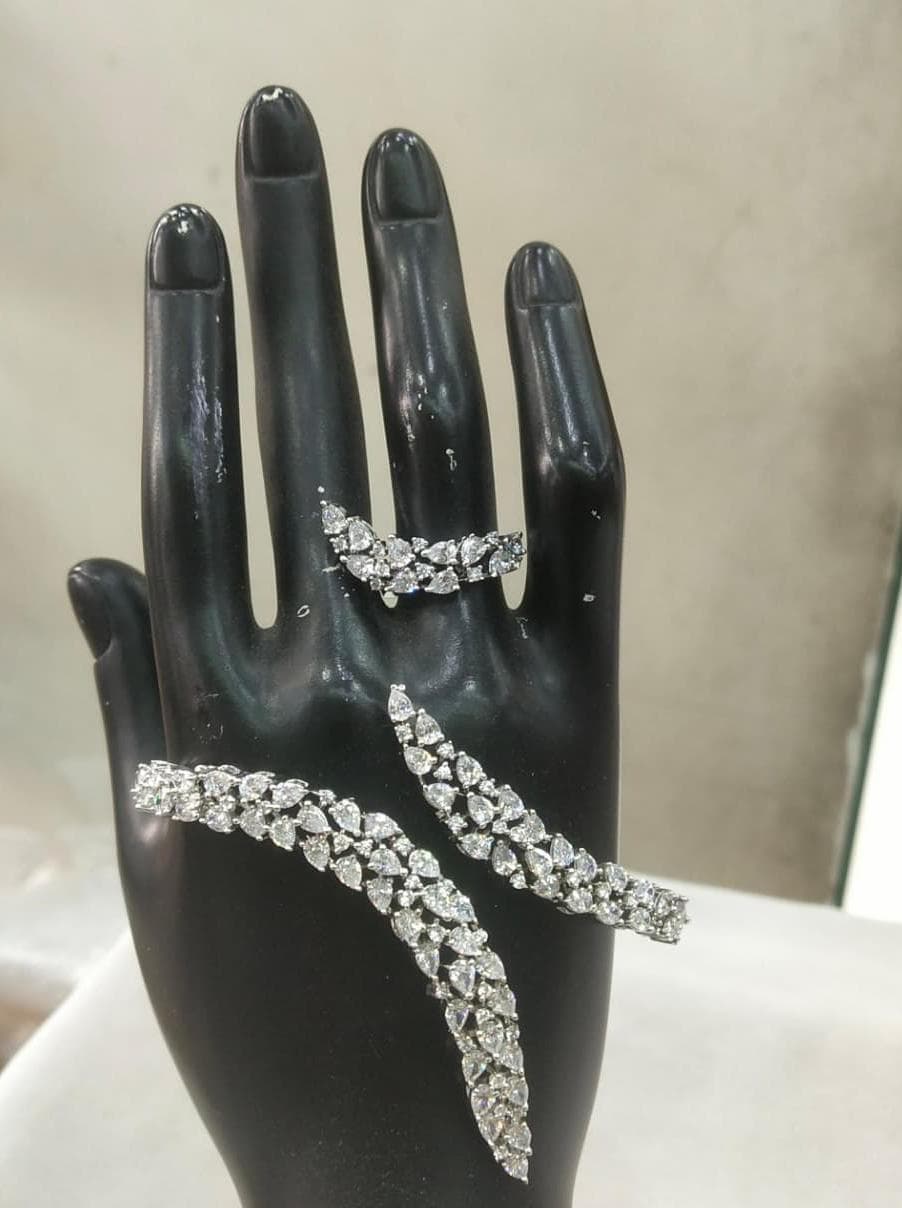 Crystal Cascade Hand Cuff